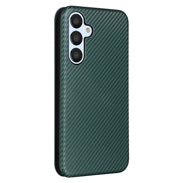 SKALO Samsung A54 5G Carbon Fiber Lompakkokotelo - Vihreä Green