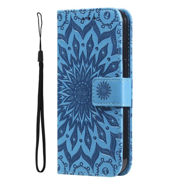 SKALO iPhone 15 Pro Max Mandala lompakkokotelo - Sininen Blue