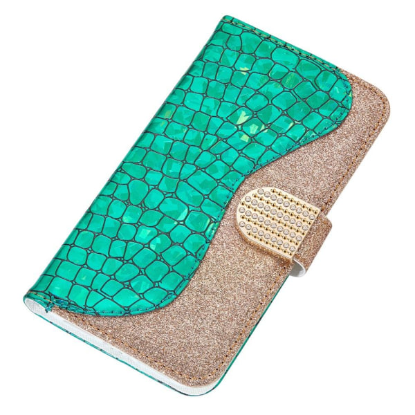 SKALO Samsung S22 Croco Glitter Plånboksfodral - Grön Grön