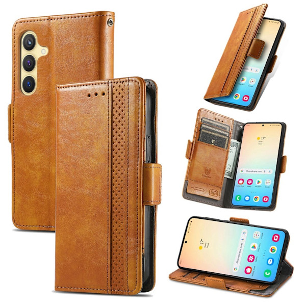 SKALO Samsung S25 CASENEO 002 Premium Plånboksfodral - Khaki Khaki