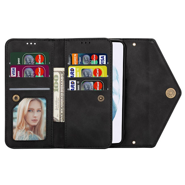SKALO Samsung S24+ Evelope Clutch 8-RUM - Sort Black