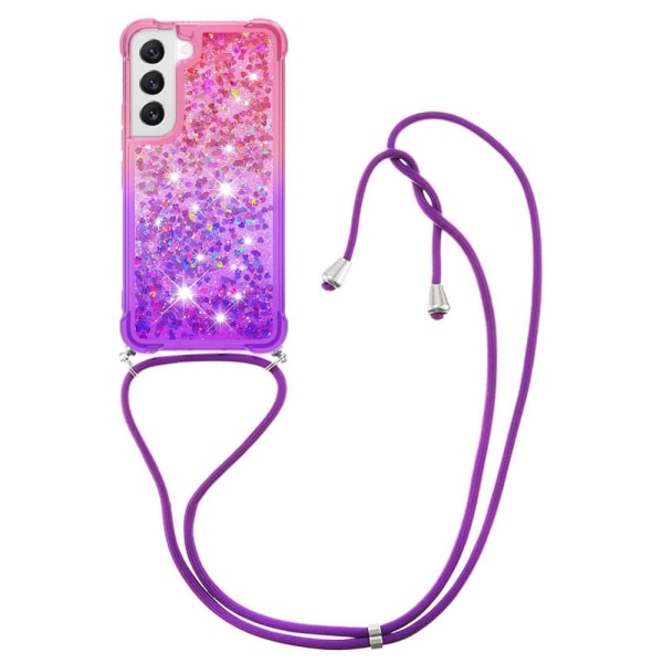 SKALO Samsung S23 Kvicksand Glitter Mobile Collar - Pink-Lilla Multicolor