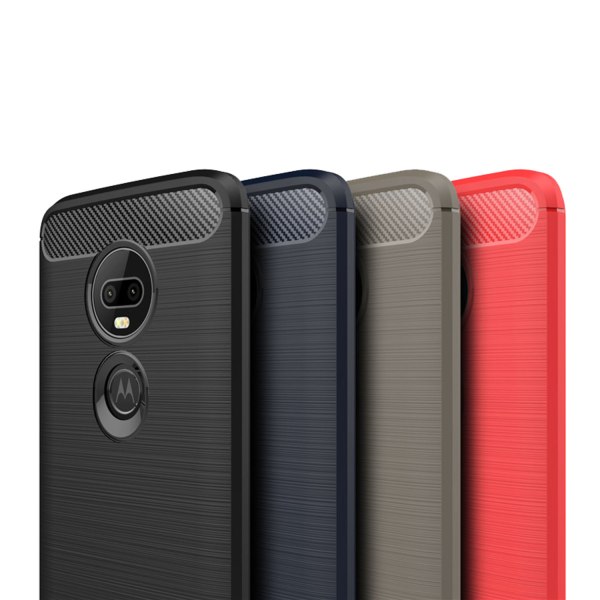 Stødsikker Armour Carbon TPU cover Moto G7 - flere farver Red