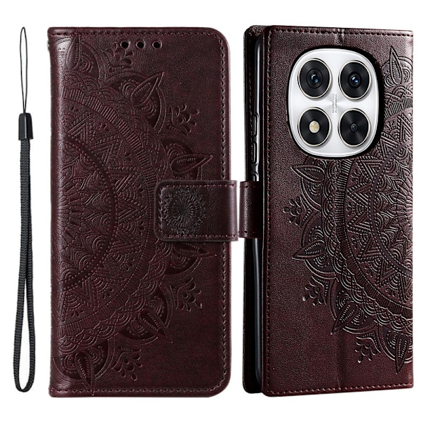 SKALO Xiaomi Redmi Note 14 Pro 5G Mandala Plånboksfodral - Brun Brun