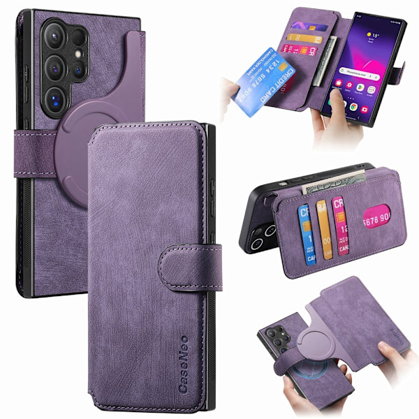 SKALO Samsung S25 Ultra CASENEO MW-03 Lompakkokotelo - Violetti Purple