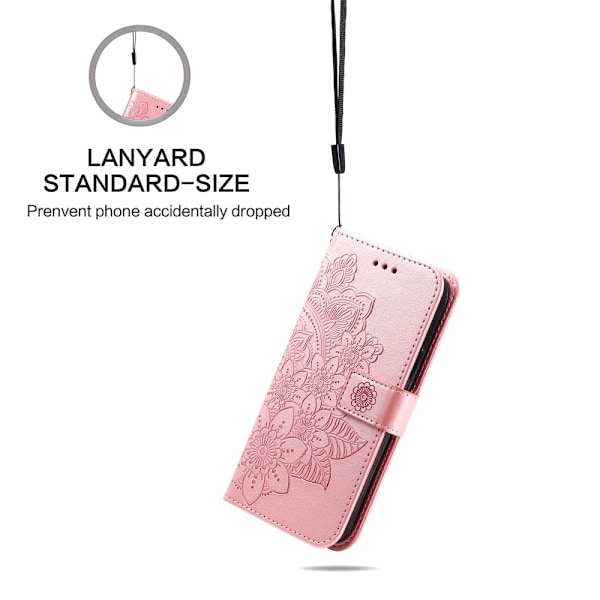 SKALO Motorola Moto G75 5G Mandala Plånboksfodral - Rosa Rosa