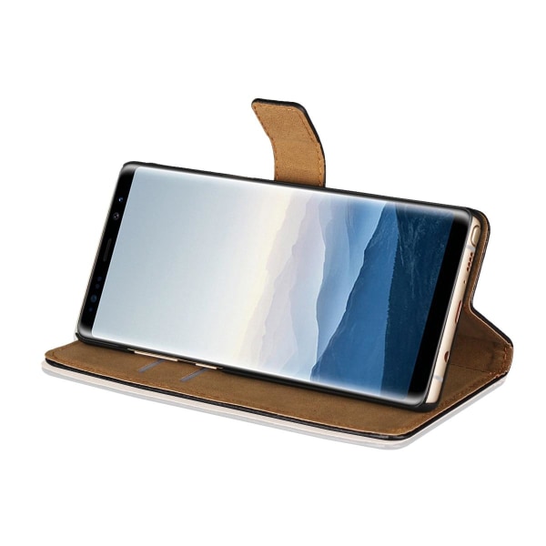 Plånboksfodral Äkta Skinn Samsung Note 8 - fler färger Vit