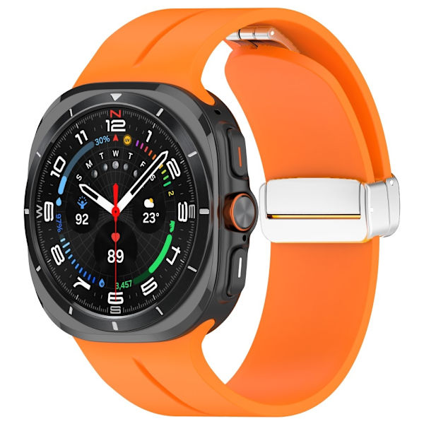 SKALO Silikonearmbånd metallspænde Samsung Watch Ultra 47mm - Vælg farve Orange