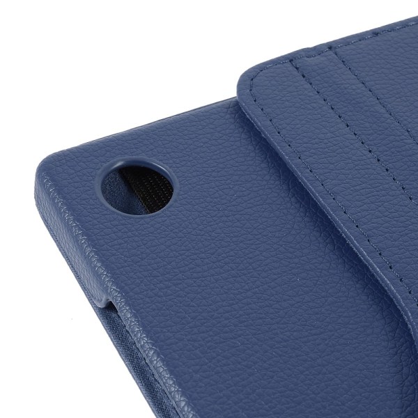 SKALO Samsung Tab A8 10.5 (2021/2022) 360 Litchi Fodral - Mörkbl Mörkblå