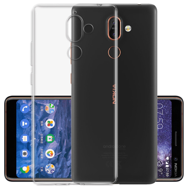 Läpinäkyvä silikoninen TPU-suojus Nokia 7 Plus -puhelimelle Transparent