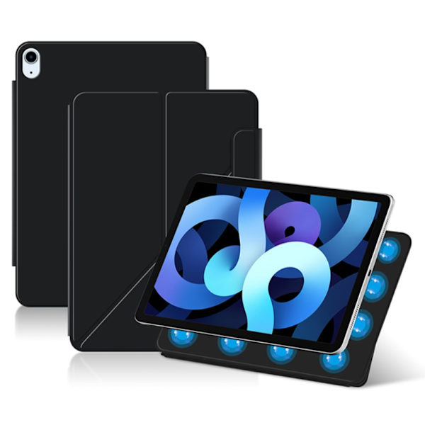 SKALO iPad Air 11 (2024) Magnetic Fold Fodral med Magnetisk Baksida - Svart Svart