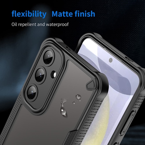 SKALO Samsung S25+ Armor Hybrid Frosted Cover - Sort Black