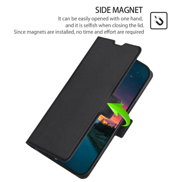 SKALO Samsung A13 4G Ultratynd Premium Wallet Case - Sort Black