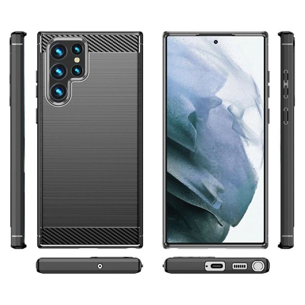 SKALO Samsung S22 Ultra Armor Carbon Stöttåligt TPU-skal - Fler grå