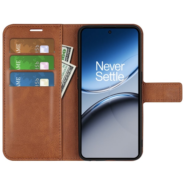 SKALO OnePlus Nord 4 Lompakkokotelo PU-nahkaa - Ruskea Brown