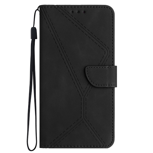 SKALO Motorola Edge 40 Neo 5G Embossed Plånboksfodral i PU-Läder - Svart Svart