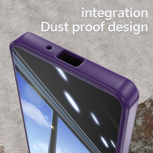 Sony Xperia 10 VI SKALO Silky Touch TPU + Akryyli Metallipainikkeet Suojakuori - Tumman violetti Dark purple