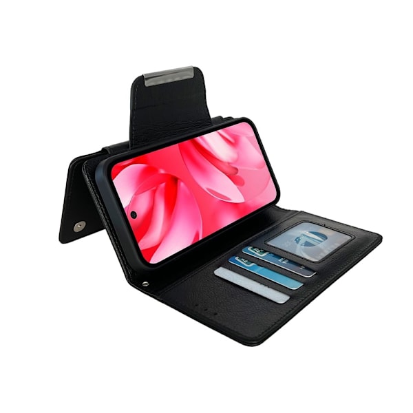 SKALO Google Pixel 9a 2-in-1 Magnetiskt Avtagbart Plånboksfodral - Svart Svart