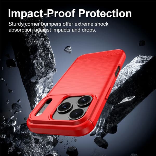 SKALO Armor Carbon  för iPhone 18 Pro Max Cover til iPhone 18 Pro Max - Vælg farve Red