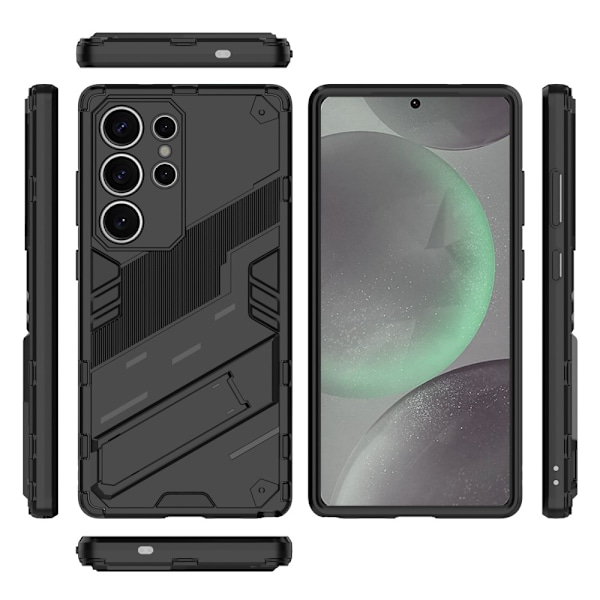 SKALO Samsung S25 Ultra Armor Hybrid Punk Suojakuori - Musta Black