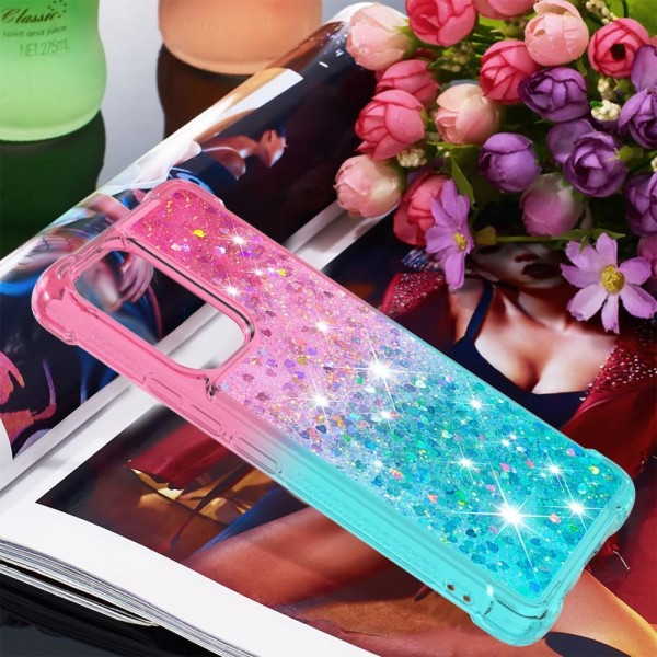 SKALO Samsung A53 5G Juoksuhiekka Glitter Sydämet TPU kuori - Pi Multicolor