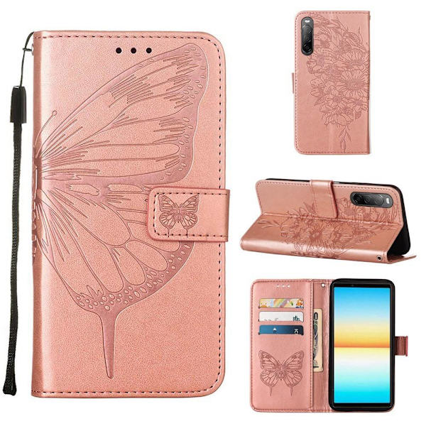 SKALO Sony Xperia 10 IV Mandala lompakkokotelo - Ruusukulta Pink gold