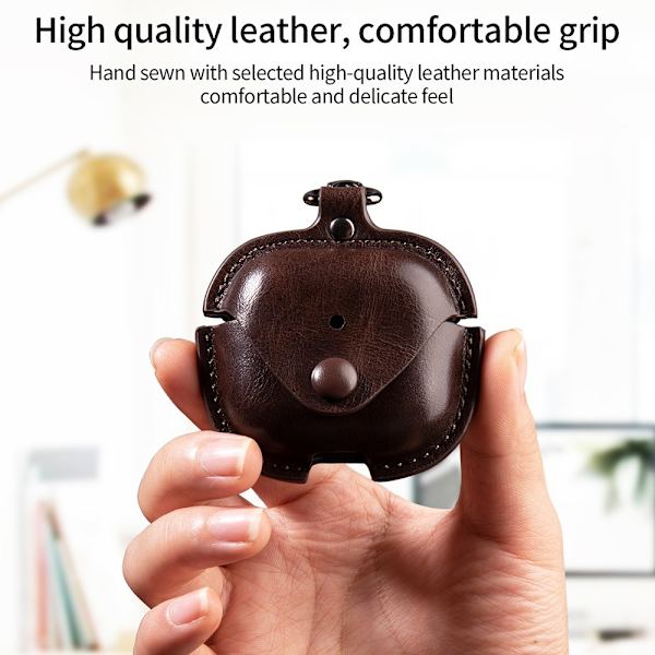 SKALO AirPods 4 PU-Läder Fodral - Brun Brun