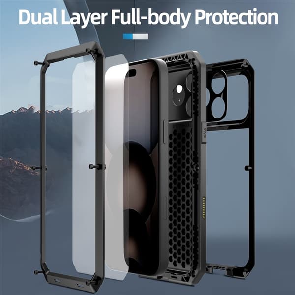 SKALO iPhone 17 Pro Max Heavy Armor Cover - Sort Black