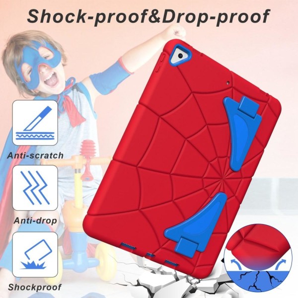 SKALO iPad 10.2 Hämähäkinseitit lasten kuoriin - Punainen-Sinine Multicolor