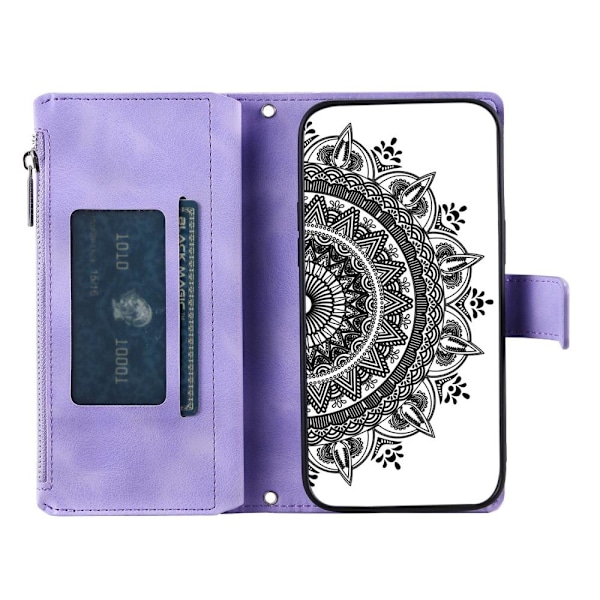 SKALO Xiaomi Redmi Note 12 4G Big Wallet Mandala Pungetaske - Lilla Purple