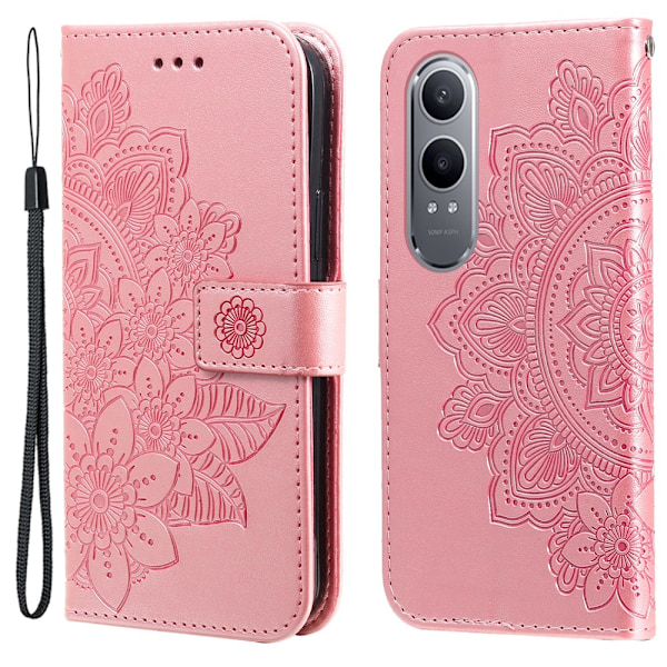 SKALO OnePlus Nord CE4 Lite 5G Mandala lompakkokotelo - Pinkki Pink