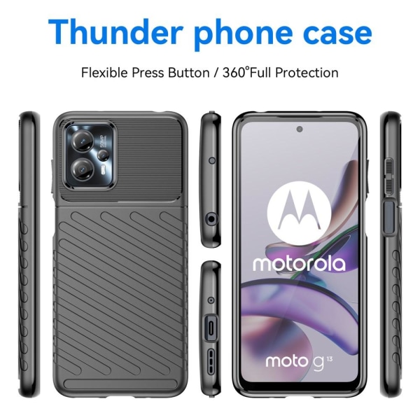 SKALO Motorola Moto G23 4G Twill TPU kuori - - Musta Black