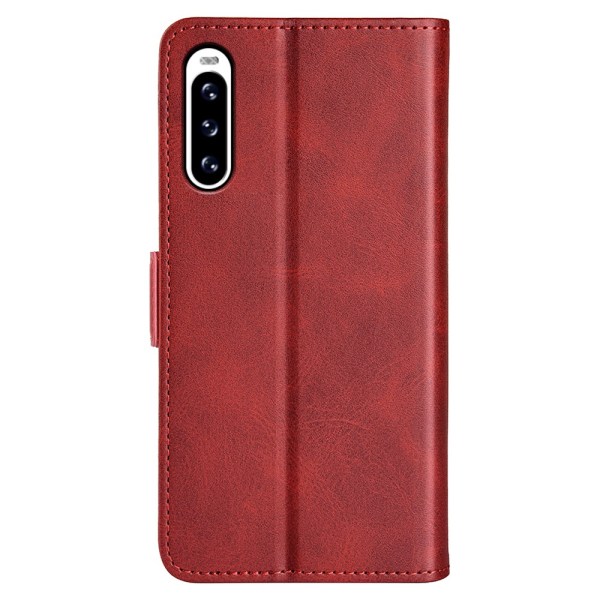 SKALO Sony Xperia 10 V Premium Wallet Lompakkokotelo - Punainen Red