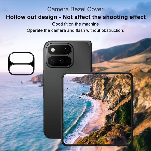 IMAK Kamerabeskyttelse i metal til Google Pixel 11 Pro Fold - Sort Black