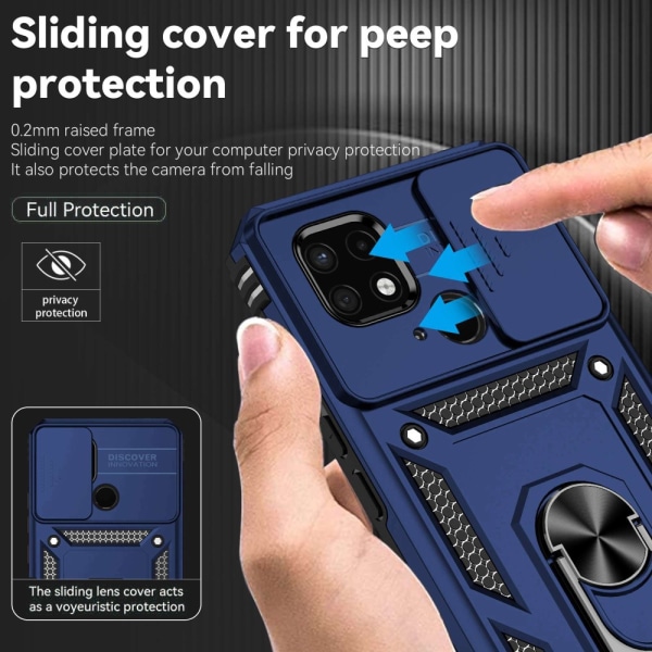 SKALO Xiaomi Redmi 10C Armor hybridi metallirengas kameran liukusäädin - - Sininen Blue