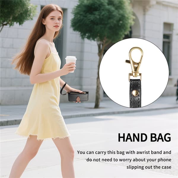 SKALO PU-Læder Bladdesign Flip Cover til iPhone 18 Pro Max - Sort Black