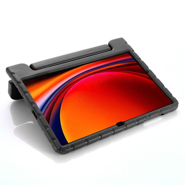 SKALO Samsung Tab S9+/S9 FE+ Skal med handtag/ställ - Svart Svart