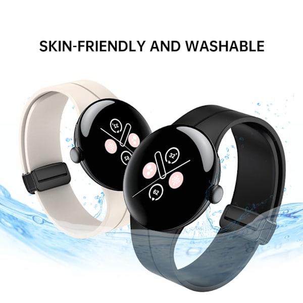 SKALO Silikonarmband metallspänne Google Pixel Watch 3 41mm - Fler färger Vit