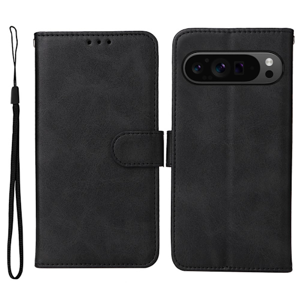SKALO Google Pixel 9 Pro XL PU-Läder Plånboksfodral - Fler färger Svart