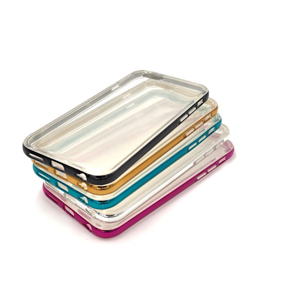 TPU silikonskal med färgad ram iPhone 6/6S Pink