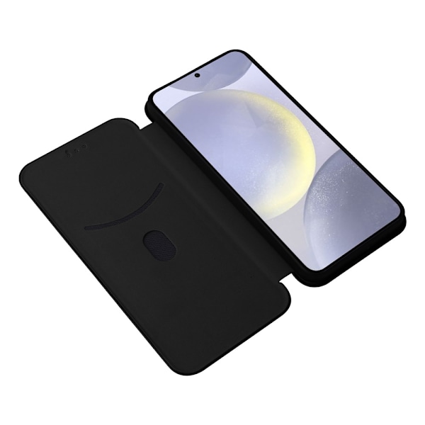 SKALO Samsung S25 Carbon Fiber Plånboksfodral - Svart Svart