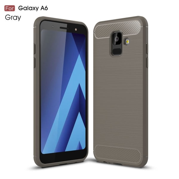 Stødsikker Armour Carbon TPU etui Samsung A6 2018 - flere farver Grey