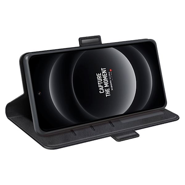 SKALO Xiaomi 14 Ultra 5G Premium Wallet Lompakkokotelo - Musta Black