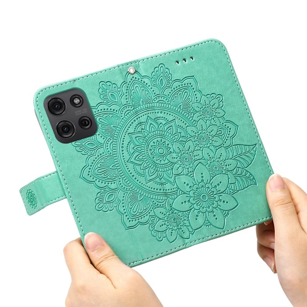 SKALO Motorola Moto G75 5G Mandala Flip Cover - Turkis Turquoise