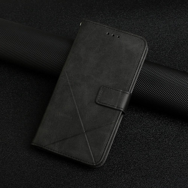 SKALO Samsung A34 5G Embossed Plånboksfodral i PU-Läder - Svart Svart