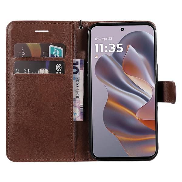 SKALO Motorola Edge 50 Neo 5G PU-Läder Plånboksfodral - Fler färger Brun