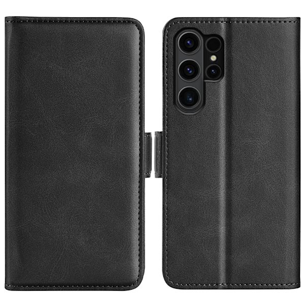 SKALO Samsung S24 Ultra Premium Wallet Flip Cover - Sort Black