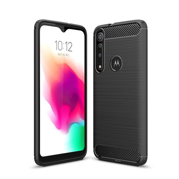 Stødsikker Armour Carbon TPU cover Moto G8 Plus - flere farver Black