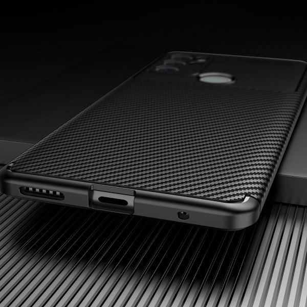 SKALO Moto G60S Carbon Fiber TPU-skal - Svart Svart