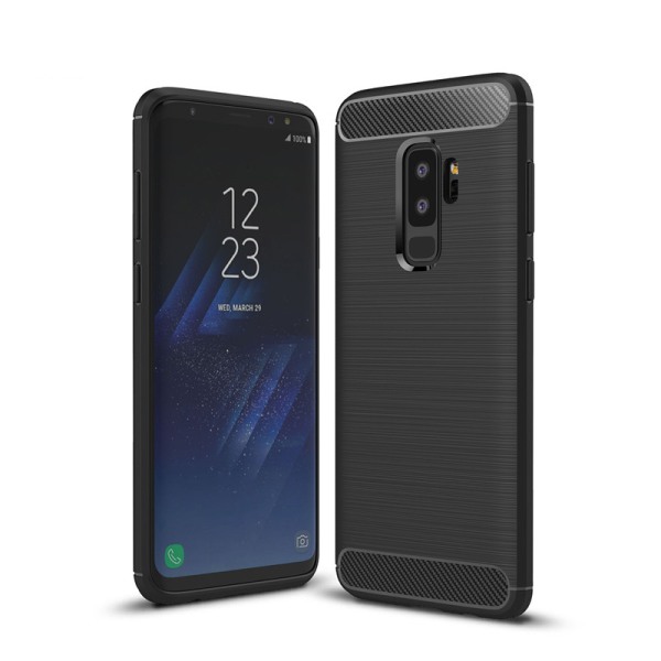 SKALO Samsung S9 Plus Armor Carbon Iskunkestävä TPU suojakuori - Red